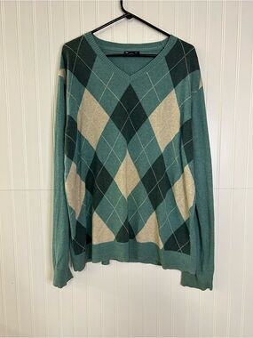 GAP Soft Teal V-Neck Sweater Size XL